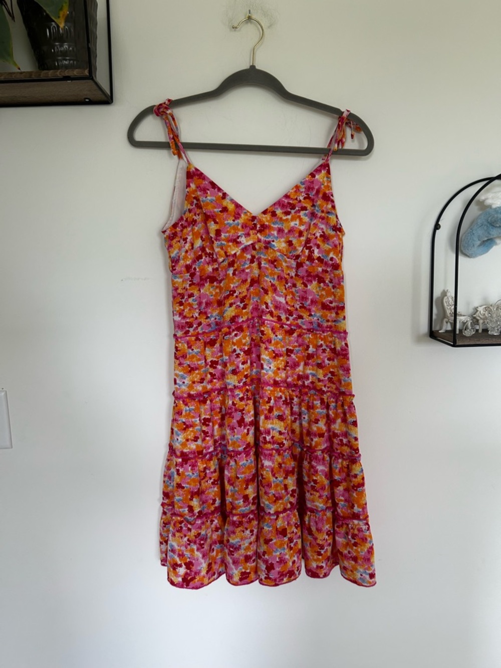 Lili Sidonio‎ Colorful Sleeveless V Neck Mini Dress Size XS